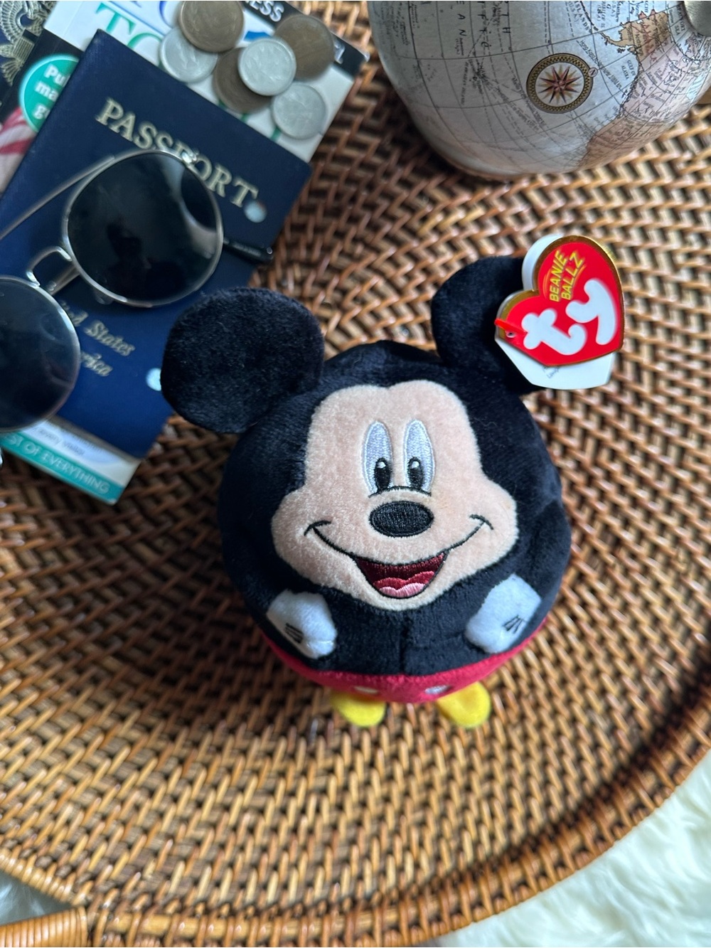 Disney TY Beanie Ballz Y2K Mickey Mouse Plush Toy - Black/Red New with tags